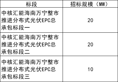 中核海南萬寧整市推進分布式光伏EPC中標候選人公示